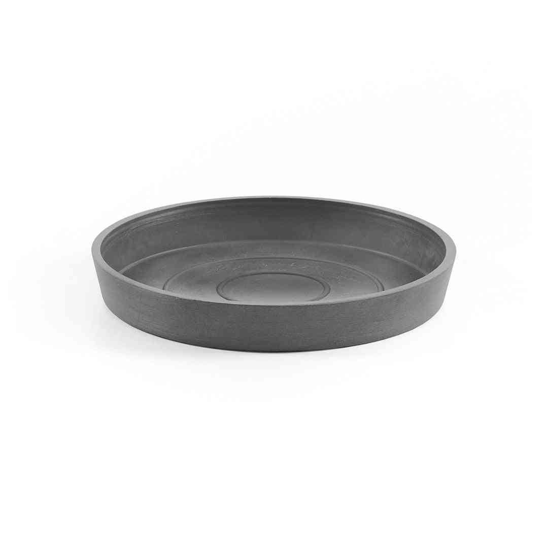 Чинийка за саксия - Ecopots Saucer Round 15 Grey с кръгла форма и сив цвят, идеална за стайни растения и кашпи Ecopots.