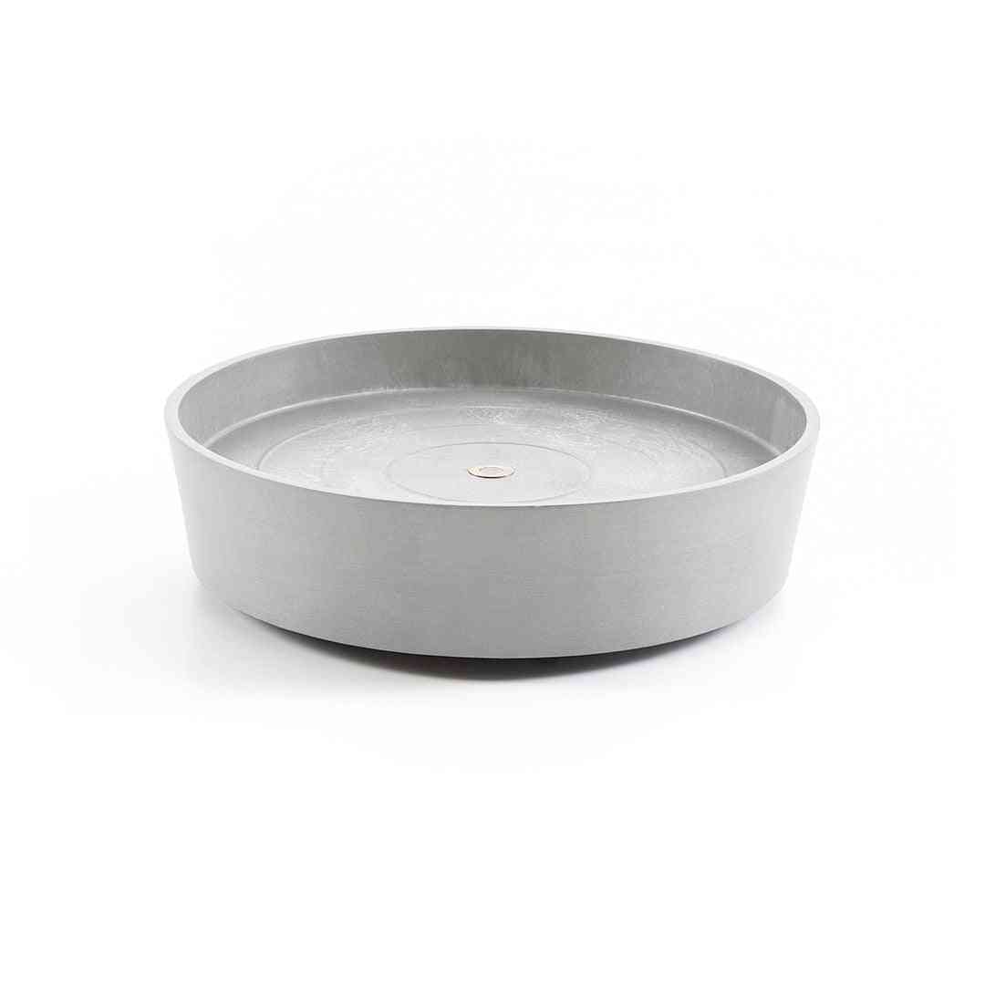 Чинийка на колелца - Ecopots Saucer Wheels Round 40 White Grey с изчистен дизайн за лесно преместване на саксии в дома и градината.