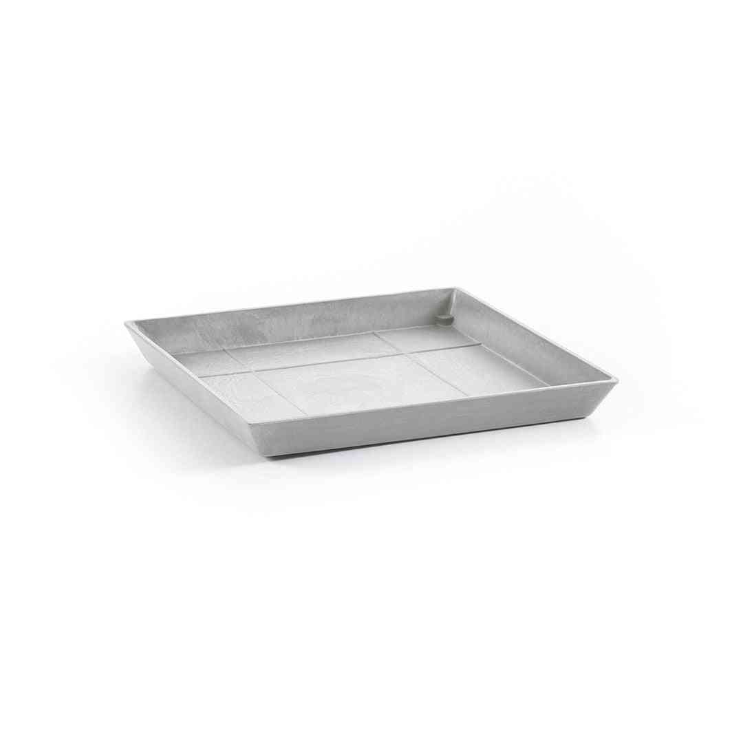 Квадратна чинийка Ecopots Saucer Square 30 White Grey с модерен дизайн, подходяща за кашпи и стайни растения