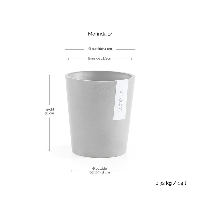 Ecopots Morinda 14 White Grey