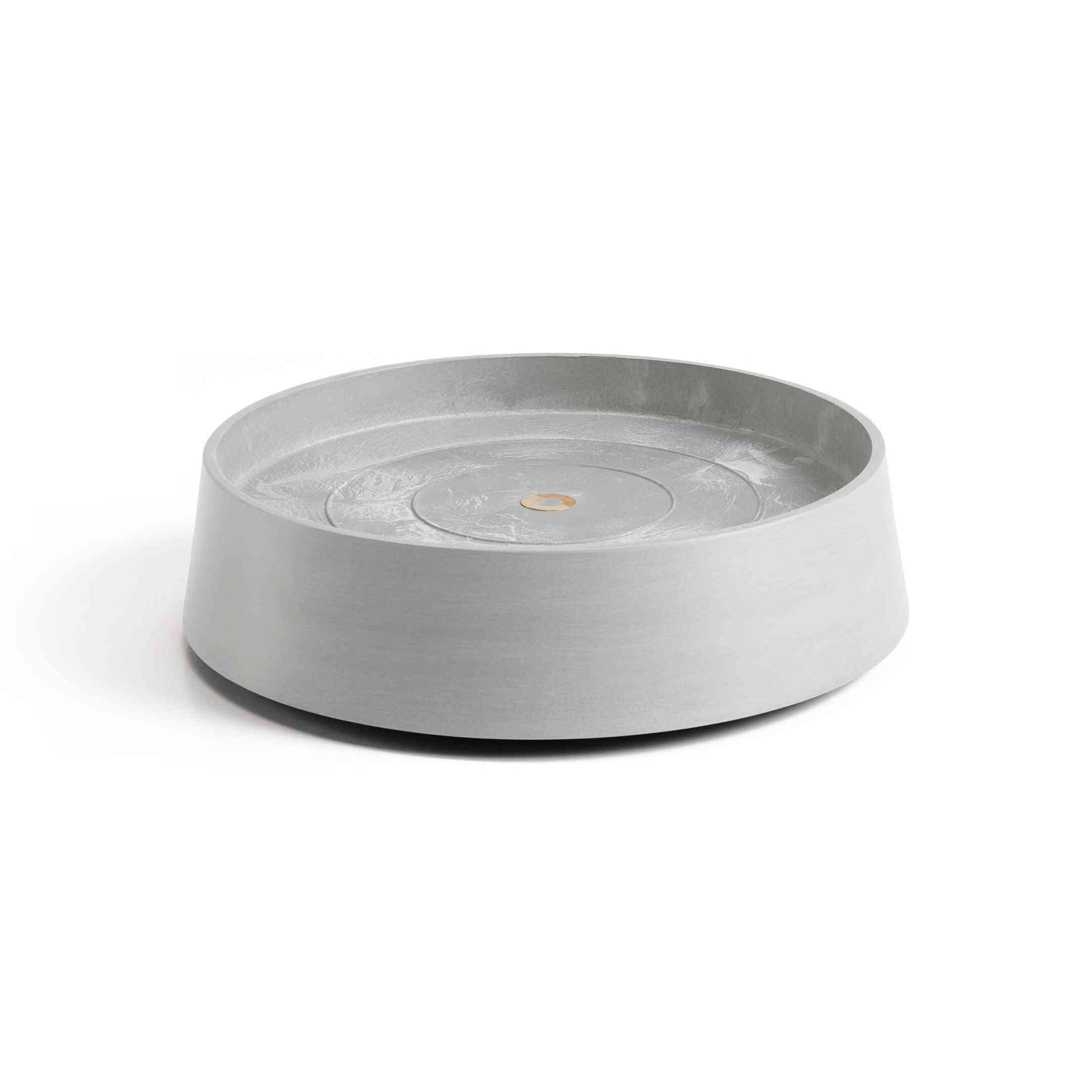 Чинийка с колелца - Saucer Wheels Oslo 55 White Grey в светлосив цвят, подходяща за кашпи Ecopots и стайни растения.