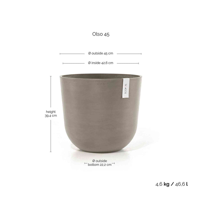 Ecopots Oslo 45 Taupe + Water Reservoir