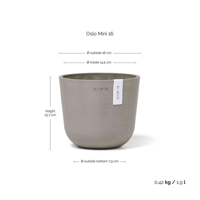 Ecopots Oslo Mini 16 Taupe