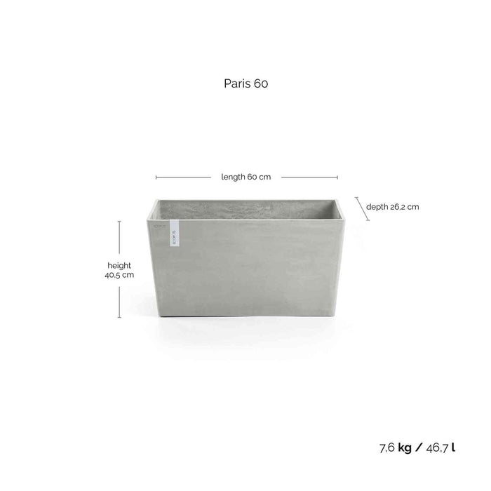 Ecopots Paris 60 White Grey