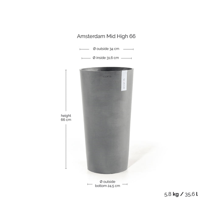 Ecopots Amsterdam High 66 Grey