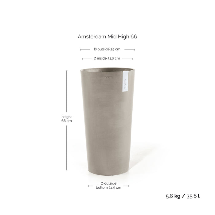 Ecopots Amsterdam High 66 Taupe