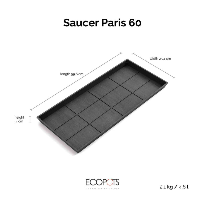 Чинийка Ecopots Saucer 60 Dark Grey