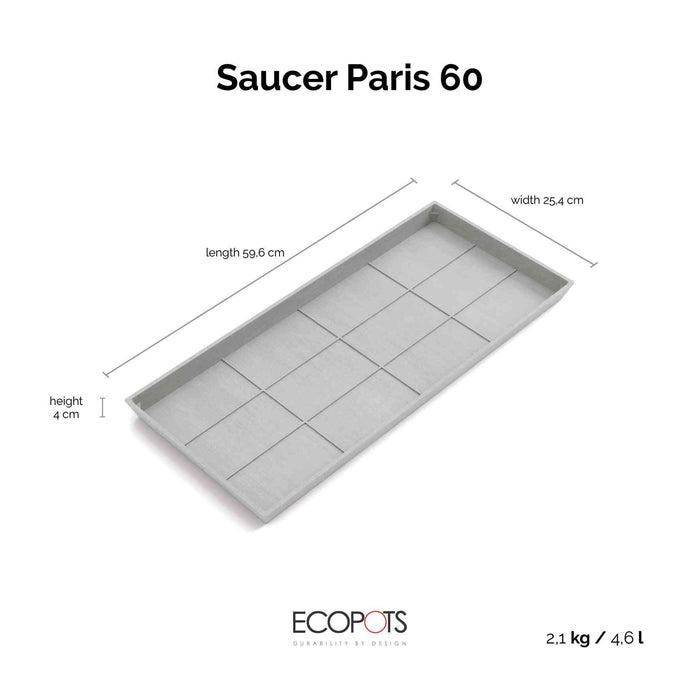 Чинийка Ecopots Saucer 60 White Grey