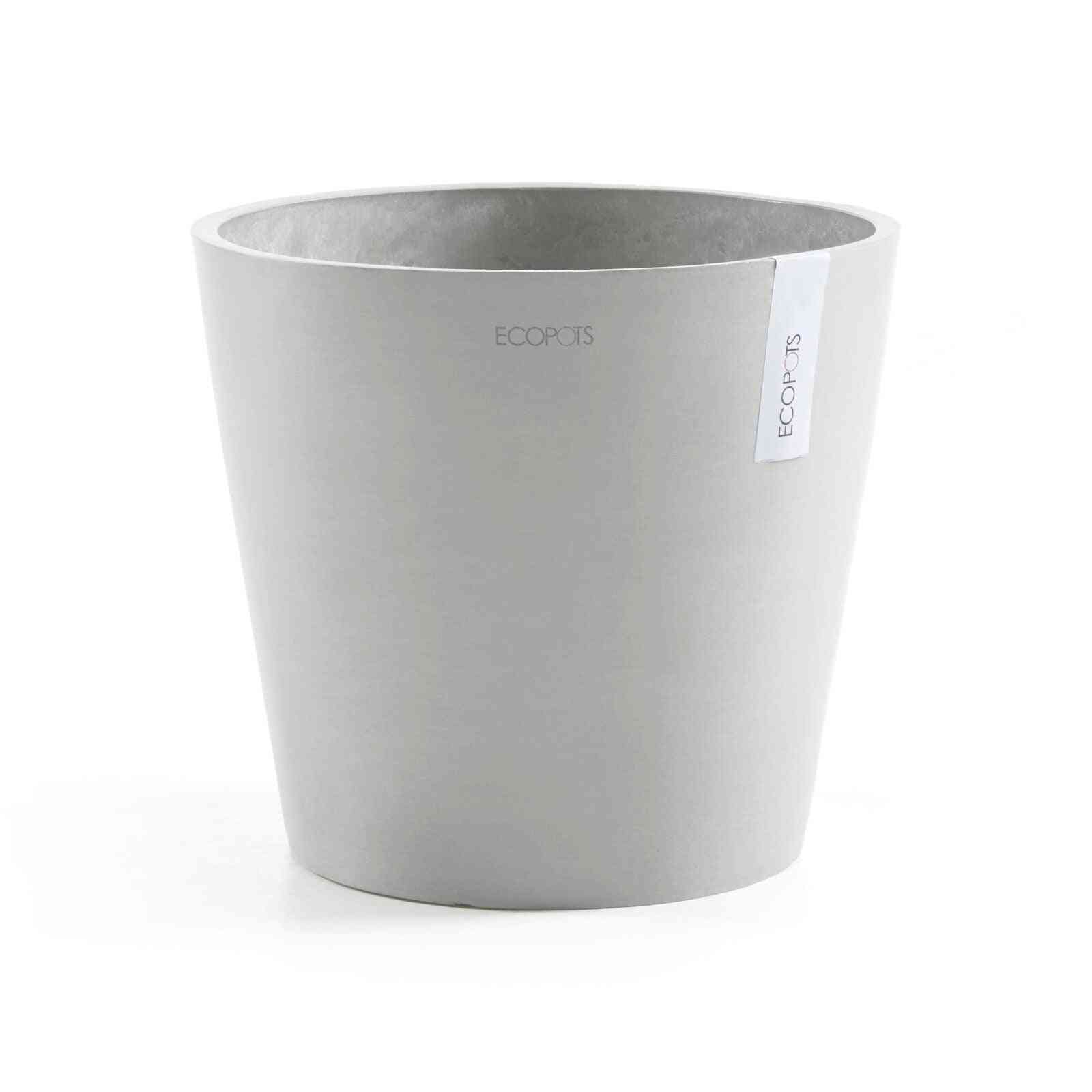 Ecopots Amsterdam 40 White Grey + Water Reservoir
