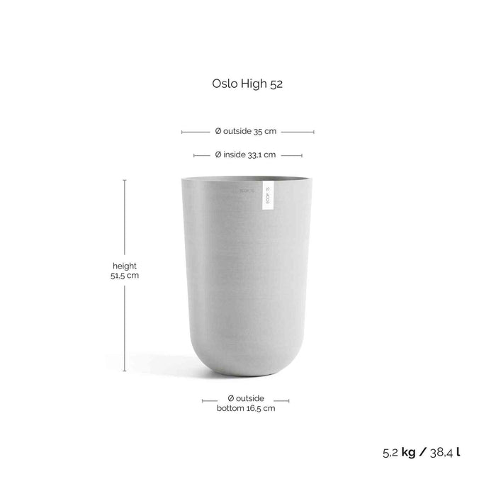 Ecopots Oslo High 52 White Grey