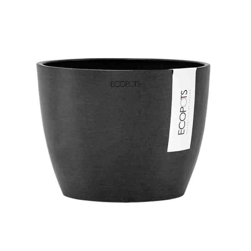 Еко саксия Ecopots Stockholm 16 тъмно сива за стайни растения