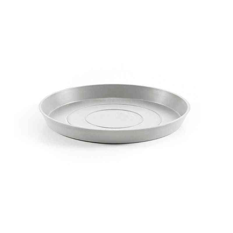 Чинийка за саксия Ecopots бяла сива кръгла 30 см